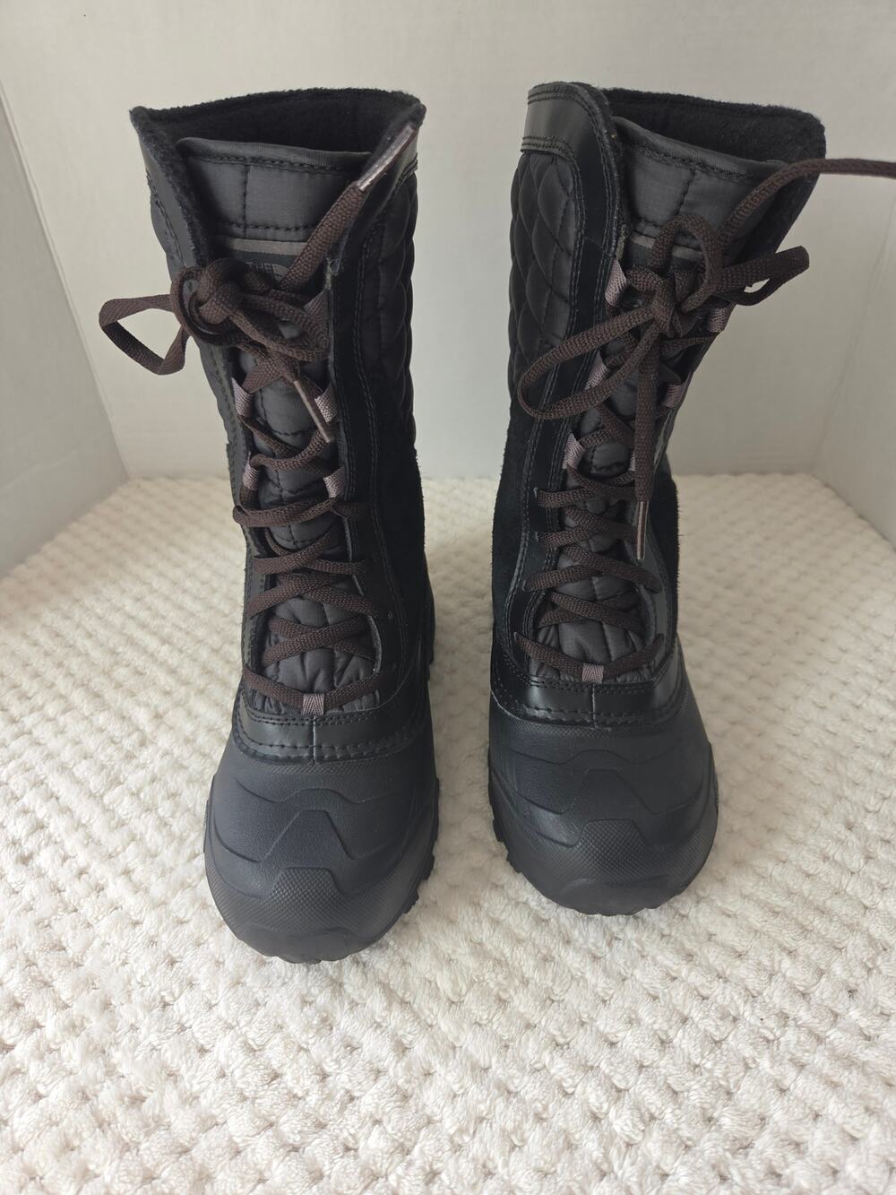 The North Face Youth ThermoBall Utility Waterproof Snow Boots Black Size 3